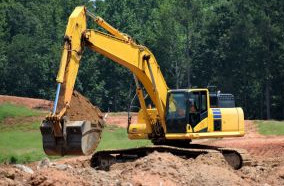 Bagger auf einer Baustelle
